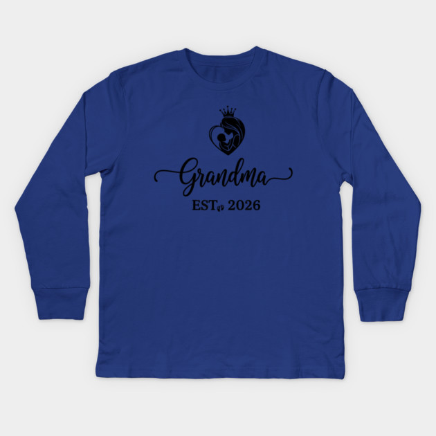 Grandma EST. 2026 Expecting Grandmother Baby Kids Long Sleeve T-Shirt by ArtistTee ⭐⭐⭐⭐⭐