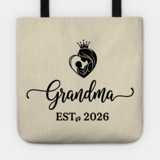 Grandma EST. 2026 Expecting Grandmother Baby Tote