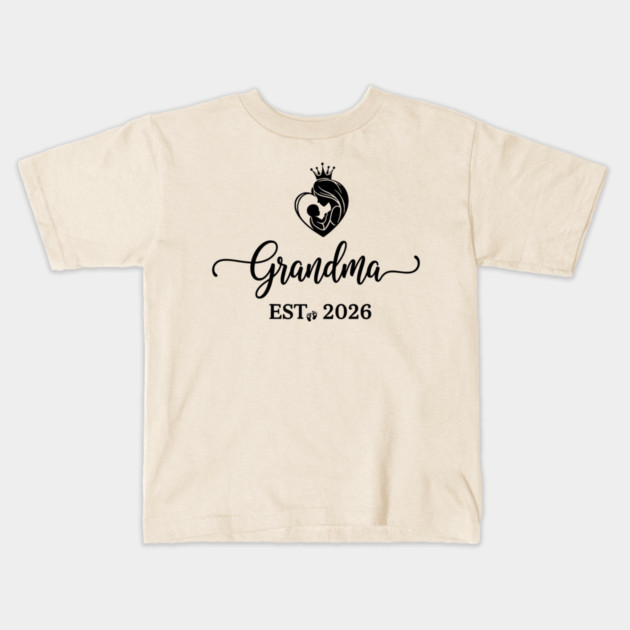 Grandma EST. 2026 Expecting Grandmother Baby Kids T-Shirt by ArtistTee ⭐⭐⭐⭐⭐