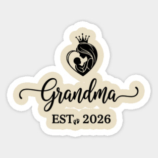 Grandma EST. 2026 Expecting Grandmother Baby Sticker