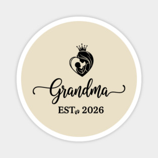 Grandma EST. 2026 Expecting Grandmother Baby Magnet