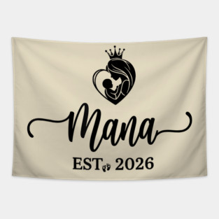 Mama Est. 2026 Expectant Mother New Mom Tapestry