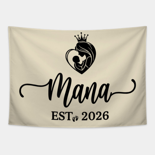 Mama Est. 2026 Expectant Mother New Mom Tapestry by ArtistTee ⭐⭐⭐⭐⭐