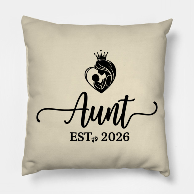 Aunt Est. 2026 Baby Announcement Future Aunt Pillow by ArtistTee ⭐⭐⭐⭐⭐