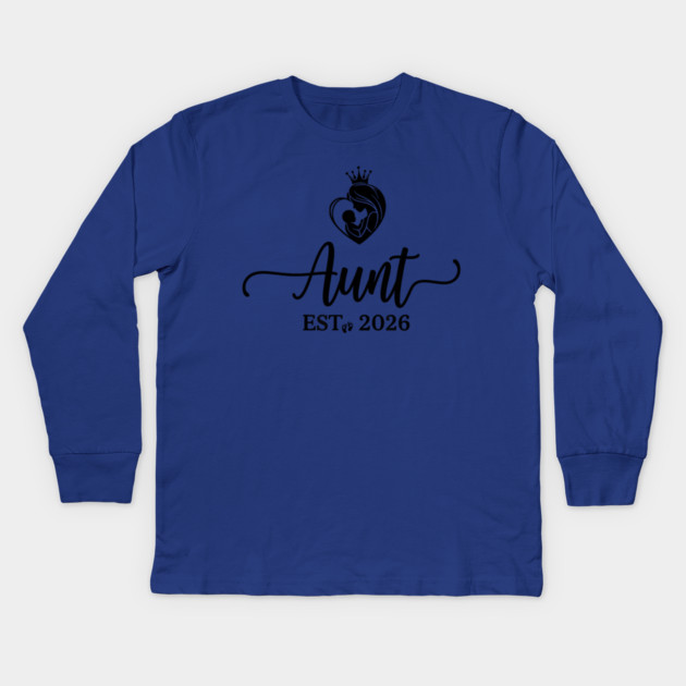 Aunt Est. 2026 Baby Announcement Future Aunt Kids Long Sleeve T-Shirt by ArtistTee ⭐⭐⭐⭐⭐
