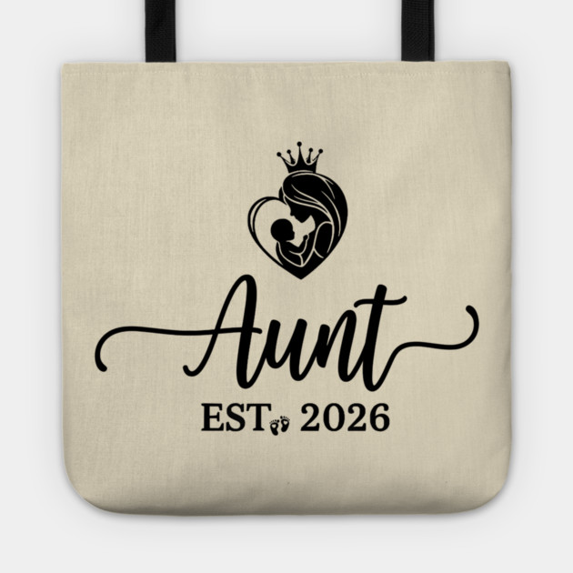 Aunt Est. 2026 Baby Announcement Future Aunt Tote by ArtistTee ⭐⭐⭐⭐⭐