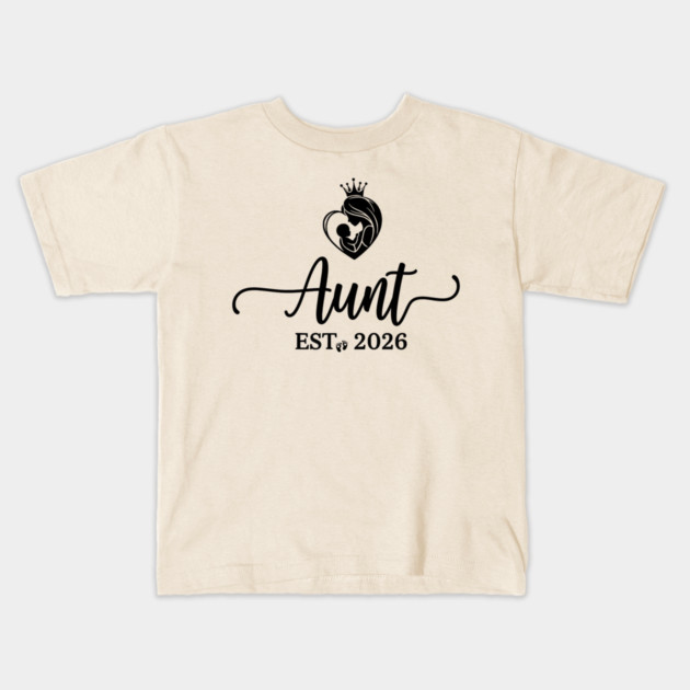 Aunt Est. 2026 Baby Announcement Future Aunt Kids T-Shirt by ArtistTee ⭐⭐⭐⭐⭐