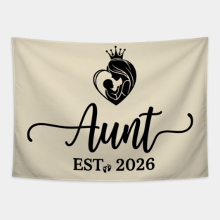 Aunt Est. 2026 Baby Announcement Future Aunt Tapestry