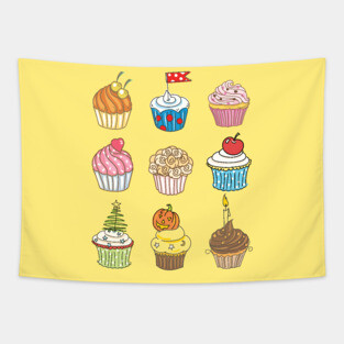 Cupcake Collection Tapestry