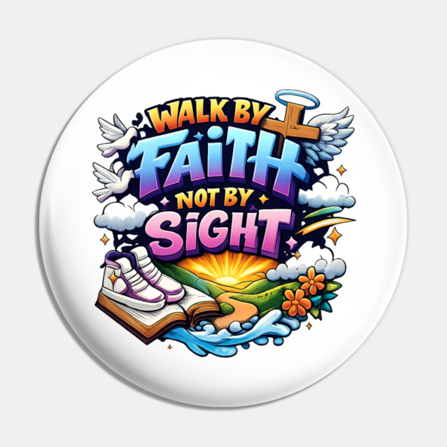 Walk by Faith Not by Sight Christian Typography Art | Inspirational Faith Quote Design Pin by Anne Lee