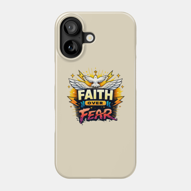 Faith Over Fear Christian Dove Design Phone Case by Anne Lee