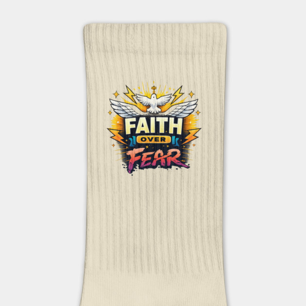 Faith Over Fear Christian Dove Design by Anne Lee