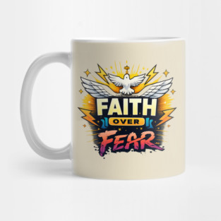 Faith Over Fear Christian Dove Design Mug
