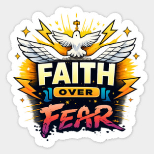 Faith Over Fear Christian Dove Design Sticker