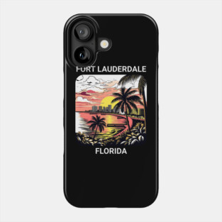 Vintage Fort Lauderdale Florida Beach - Retro 70s Spring Break Gift Phone Case
