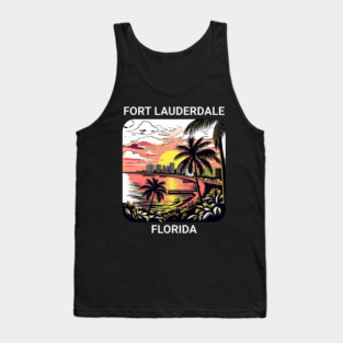 Vintage Fort Lauderdale Florida Beach - Retro 70s Spring Break Gift Tank Top