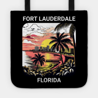 Vintage Fort Lauderdale Florida Beach - Retro 70s Spring Break Gift Tote