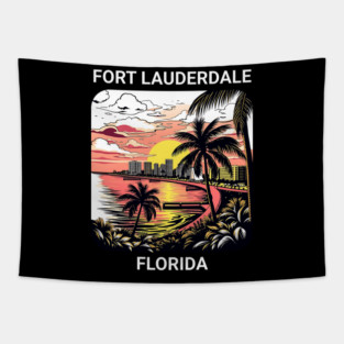 Vintage Fort Lauderdale Florida Beach - Retro 70s Spring Break Gift Tapestry
