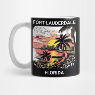 Vintage Fort Lauderdale Florida Beach - Retro 70s Spring Break Gift Mug
