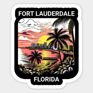 Vintage Fort Lauderdale Florida Beach - Retro 70s Spring Break Gift Magnet