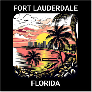 Vintage Fort Lauderdale Florida Beach - Retro 70s Spring Break Gift Posters and Art