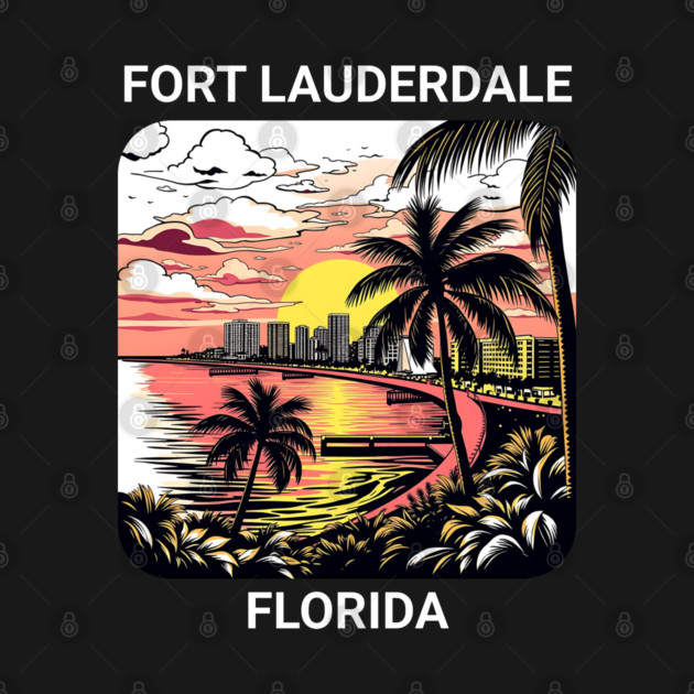 Vintage Fort Lauderdale Florida Beach - Retro 70s Spring Break Gift by Pixel Threads 