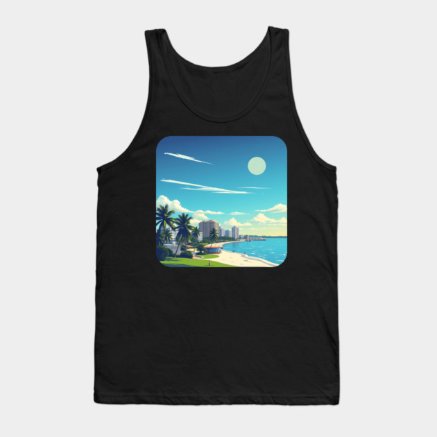Fort Lauderdale Florida Beach, Spring Break Gift Tank Top by Pixel Threads 