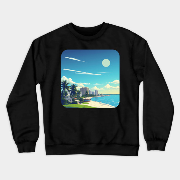 Fort Lauderdale Florida Beach, Spring Break Gift Crewneck Sweatshirt by Pixel Threads 