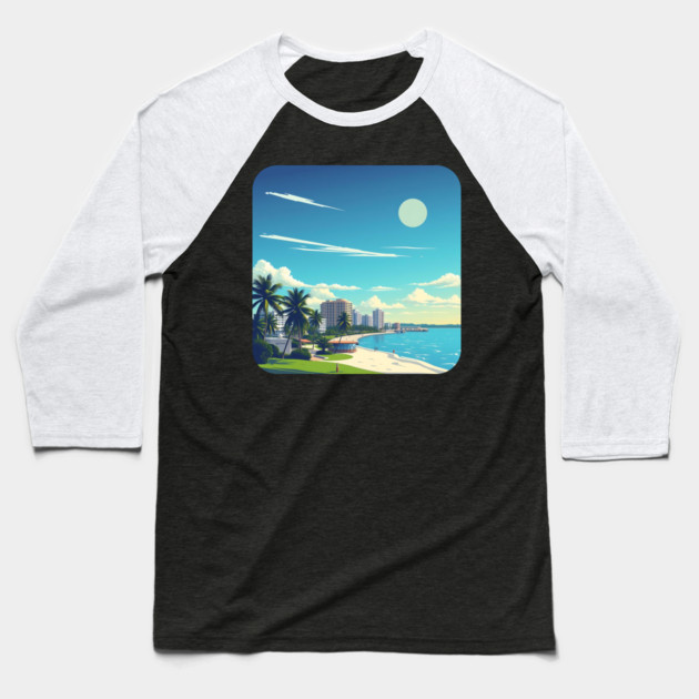 Fort Lauderdale Florida Beach, Spring Break Gift Baseball T-Shirt by Pixel Threads 