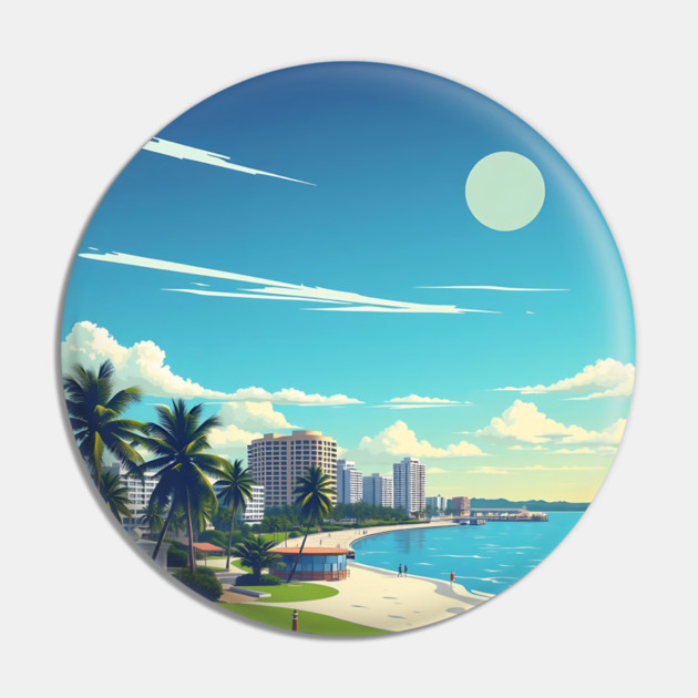 Fort Lauderdale Florida Beach, Spring Break Gift Pin by Pixel Threads 