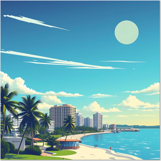 Fort Lauderdale Florida Beach, Spring Break Gift Wall Art by Pixel Threads 