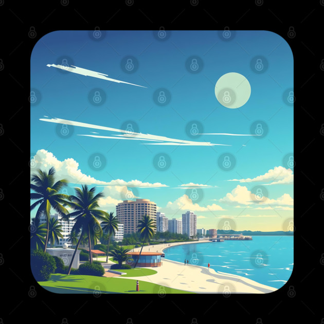 Fort Lauderdale Florida Beach, Spring Break Gift by Pixel Threads 