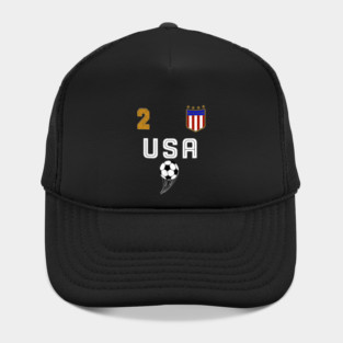 American USA Flag Soccer Jersey Favorite Lucky Number 2 Women Men Hat