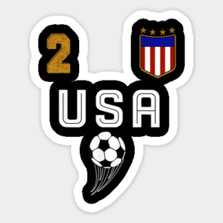 American USA Flag Soccer Jersey Favorite Lucky Number 2 Women Men Sticker