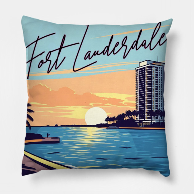 Fort Lauderdale Pillow by Pixel Threads 
