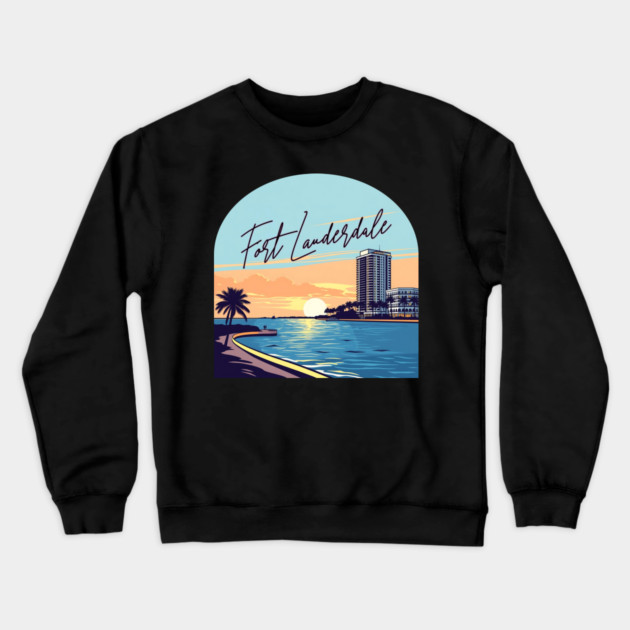 Fort Lauderdale Crewneck Sweatshirt by Pixel Threads 