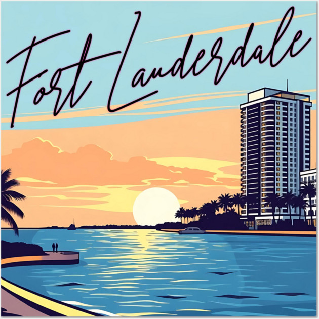 Fort Lauderdale Wall Art by Pixel Threads 