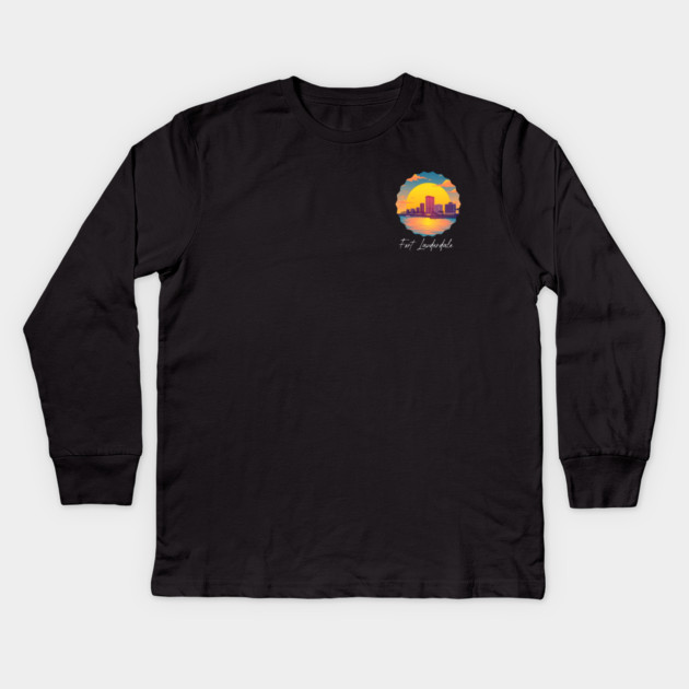 Fort Lauderdale, Florida Kids Long Sleeve T-Shirt by Pixel Threads 
