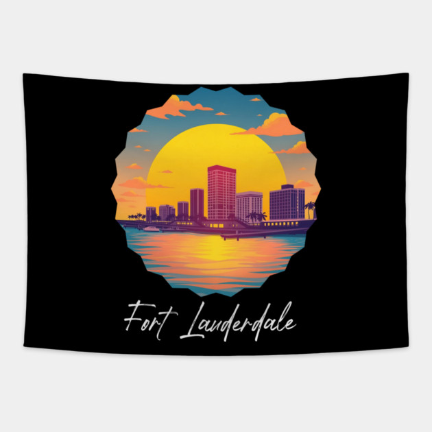 Fort Lauderdale, Florida Tapestry by Pixel Threads 