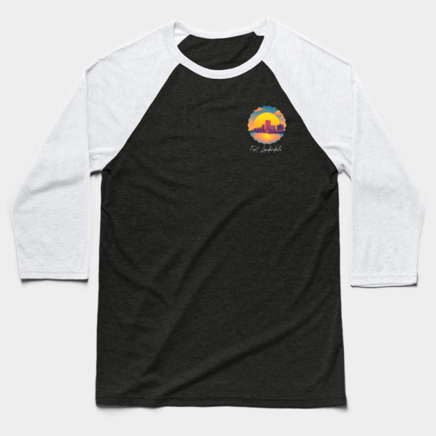 Fort Lauderdale, Florida Baseball T-Shirt by Pixel Threads 