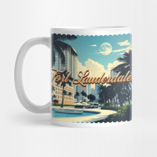 Vintage Fort Lauderdale Florida Beach - Retro 70s Spring Break Gift Mug