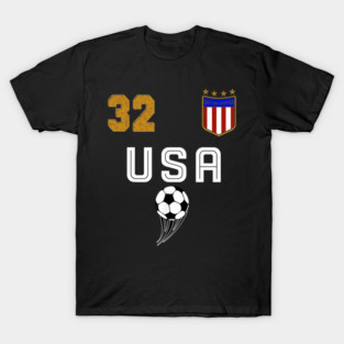 American USA Flag Soccer Jersey Favorite Lucky Number 32 Women Men T-Shirt