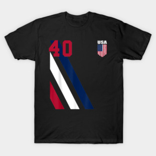 American USA Flag Soccer Jersey Favorite Lucky Number 40 Women Men T-Shirt