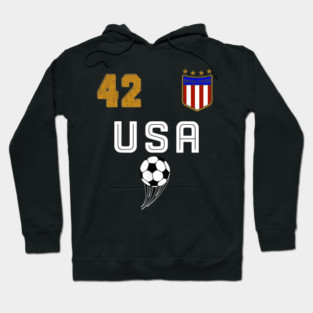 American USA Flag Soccer Jersey Favorite Lucky Number 42 Women Men Hoodie