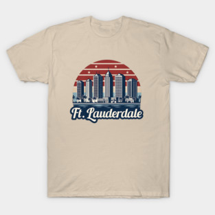 Vintage Ft. Lauderdale Fort Lauderdale Florida - Retro 70s Beach Sunset Gift T-Shirt