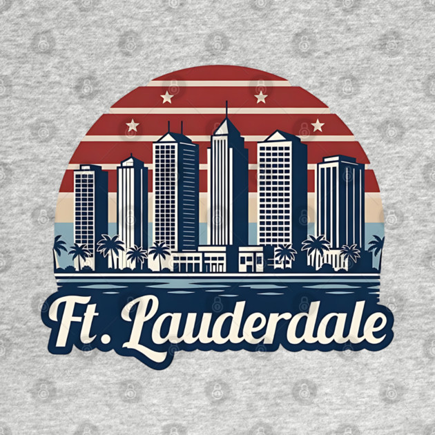 Vintage Ft. Lauderdale Fort Lauderdale Florida - Retro 70s Beach Sunset Gift by Pixel Threads 