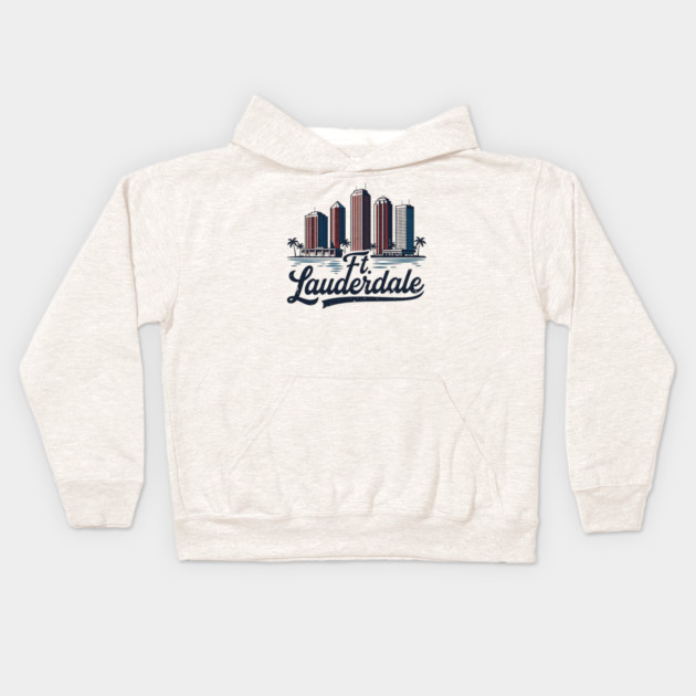 Ft. Lauderdale, Fort Lauderdale Florida Kids Hoodie by Pixel Threads 