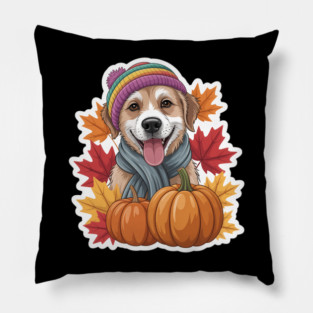 Autumn Fall Otterhound Dog Owner Thanksgiving Mom Dad Cozy Pillow