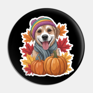 Autumn Fall Otterhound Dog Owner Thanksgiving Mom Dad Cozy Pin