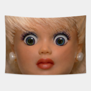 Disgusted Doll Face Meme Tapestry